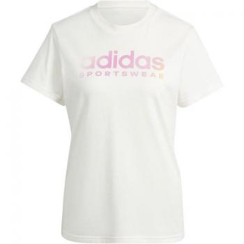 Camiseta adidas Soft Side Linear para mujer en color blanco
