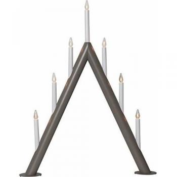 Candelabro Circum, puntiagudo, 7 luces, gris marrón