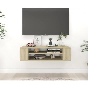 Mueble de TV colgante contrachapada roble Sonoma 100x30x26.5 cm