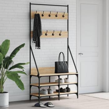 Perchero con Zapatero Sonoma Oak 90x34x184cm Marrón