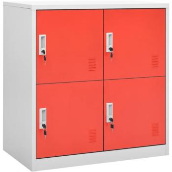 vidaXL Locker Cabinet Light Grey and Red 90x45x92.5 cm Steel