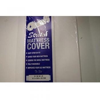 Zipped Stretch Mattress Cover - Single White by Linens & Curtains