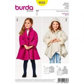 Burda B9353 Patrón Kids 9353 - Abrigo de papel, blanco, 19 x 14 x 0,5 cm