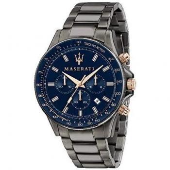 Maserati mens stainless steel gun pvd watch sfida collection with stainless steel strap r8873640001