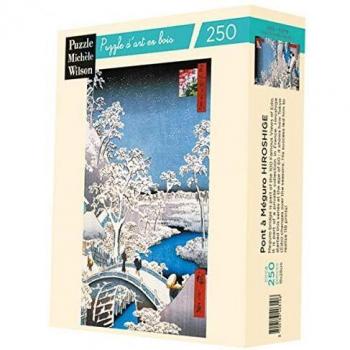 Puzzle de Madera Michèle Wilson Puente en Meguro - 250 Piezas - Utagawa Hiroshige