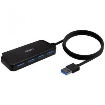 Aisens A106-0714 Hub USB 3.0 de 4 Puertos Tipo A/M a 4x Tipo A/H, Cable de 60cm, Color Negro