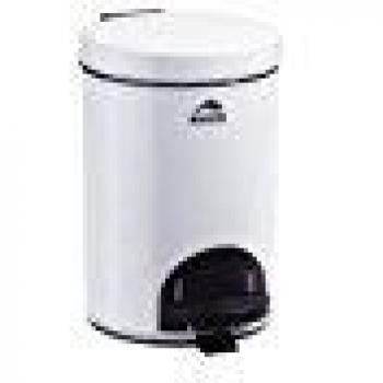 Papelera con pedal de acero epóxico blanco 3 litros, modelo Pro Pellet