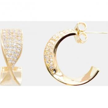 Pendientes Knot dorados con circonitas y diseño de criolla