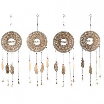 Figura Decorativa DKD Home Decor Plumas Doradas 25 x 1 x 77 cm