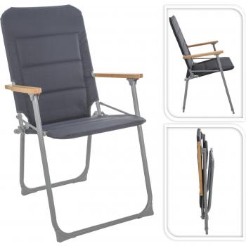 Silla Camping Plegable Gris 62 X 55 X 92 cm