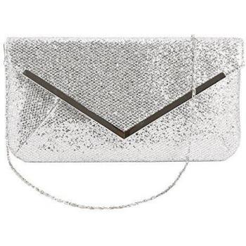 Anladia - Bolso de Mano Cartera de Mano para Mujer Tipo Clutch Decorado con Purpurinas con Cadena 118cm Cierre de Imán para Fiesta Cena Boda Salidas Noche