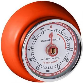 Zassenhaus Magnetic Speed Kitchen Timer Orange 60-Minute Retro Design