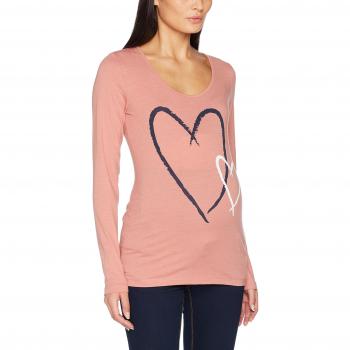 MAMALICIOUS Mlheartie L/s Jersey Top a, Camiseta de Manga Larga Premamá para Mujer, Rosa