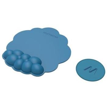 Juego de alfombrilla para ratón ergonómica con reposamuñecas y posavasos, color azul