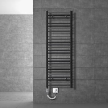 Radiador Toallero Eléctrico LuxeBath Sahara 500x1500 mm Antracita con Conexión Lateral y Termostato Digital 900W