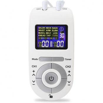 Electroestimulador muscular portátil MHD-12DCK1 con 12 modos y 2 canales duales