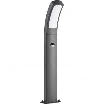 Lindby Moshe Baliza LED con sensor, Lámpara para exterior moderna en negro, hecha de aluminio, 1 llama, ideal para iluminación de senderos
