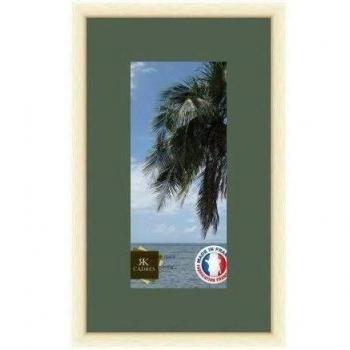 Marco de pared de fotos 31 x 14 x 14 x 31 cm, marco plateado moderno, 2,3 cm de longitud, de madera, madera, Blanc Cassé-39, Passe-Partout Vert foret