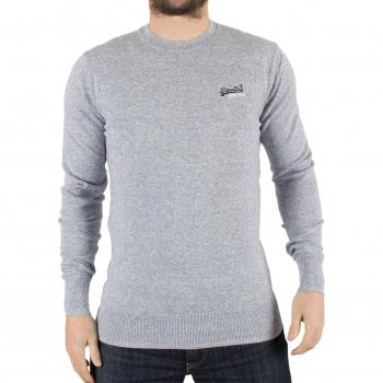 Superdry Naranja Label Cuello Redondo De Punto en Garza - algodón, Garza, 95% algodón 95% algodón 5% cachemira, Hombre, XX-Large