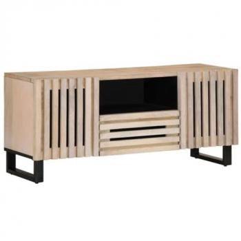 Mueble de TV madera maciza de mango 100x34x46 cm Marrón