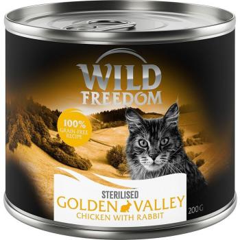 Wild Freedom Adult Sterilised 6 x 200 g - Golden Valley Sterilised - Conejo y Pollo