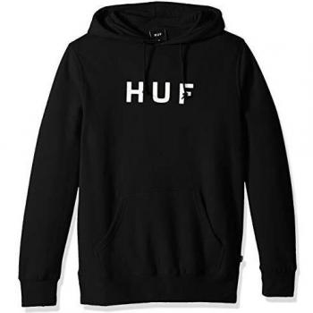 HUF Men's Essentials OG Logo Pullover Hoodie - Black, Size S