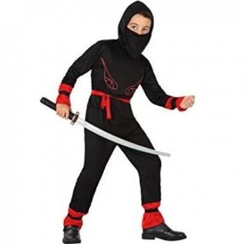 Disfraz de Ninja para Niños Rojo y Negro (4 Piezas) 10-12 Años