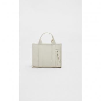 Stradivarius Mini Faux Leather Tote Bag Ecru OS