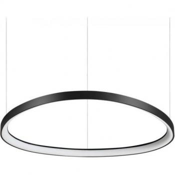 Lámpara colgante LED integrada Gemini 1 bombilla, metal y plástico negro, 3000K