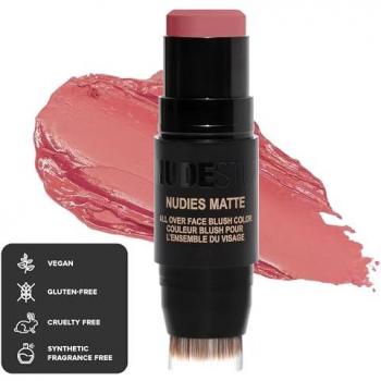 Nudestix Nudies Matte All-Over Face Blush & Bronzer Stick - Multi-Purpose Makeup for Eyes, Lips, and Face in Shade Cherie (7g)