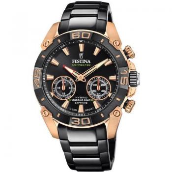 Festina Chrono Bike Connected Special Edition 2021 F20548/1 Reloj Híbrido para Hombre con Correa de Goma y Esfera Negra