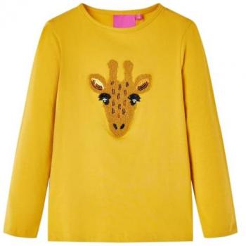 Camiseta Infantil de Manga Larga Diseño de Ciervo Jersey Ropa Ocre Oscuro 104