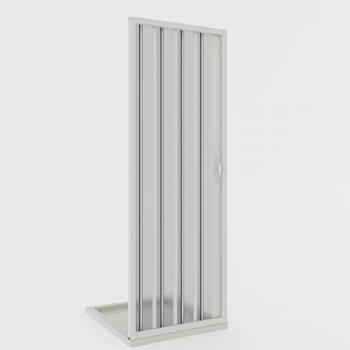Puerta de ducha plegable de PVC reducible reversible 185 cm con apertura lateral 75 cm modelo Giglio