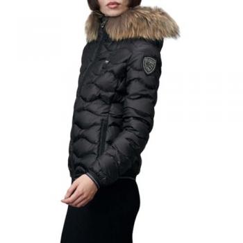 Blauer Women's Black Down Jacket Aldie with Hood, Size L