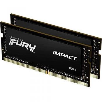 Kingston Fury Impact 16GB (2x8GB) DDR4 3200MHz CL20 SODIMM Laptop Memory Model KF432S20IBK2/16