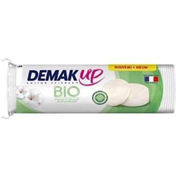 Demak'Up Discos orgánicos de algodón para desmaquillar – Cara y ojos – 100% fibras de algodón naturales y no blancas – Certificados GOTS – 85 algodones
