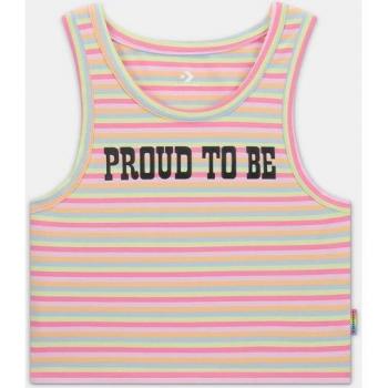 Converse - Camiseta unisex Proud To Be Striped Tank Top Black y White, talla L