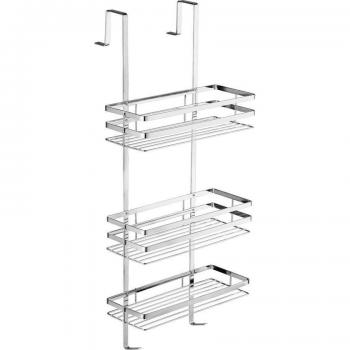 Estantería para baño de acero inoxidable Tectake - Estantería de calidad superior para colgar, amplia capacidad para productos de baño y ducha, medidas totales: aprox. 30 x 20 x 80 cm