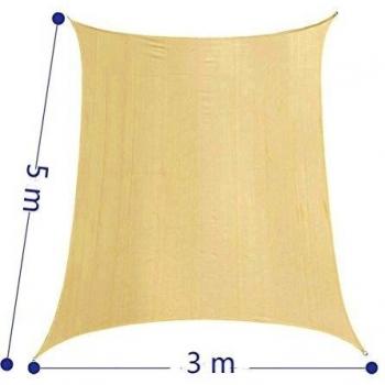 Cool Area - Toldo parasol rectangular, 3 x 5 m, protección UV para balcón, terraza, jardín, arena