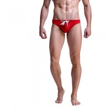 Meerway Bañadores de natación para Hombre Slip Surf Calzoncillos Cortos Trajes de Baño Cortos Cordón Adjustable