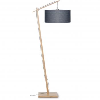 Lámpara de Pie Andes en Bambú Oscuro y Linóleo Natural E27 H176cm