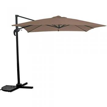 Sombrilla de jardín deportada Soleil - Cuadrada - 2.5 x 2.5 m - Topo