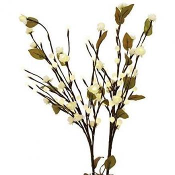 Europalms 83330310, Puntillas Camelia Ornamental con Luces LED, 50 cm, Verdes
