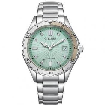 Reloj Eco Drive Hombre Citizen FE6170-88L Verde Plateado