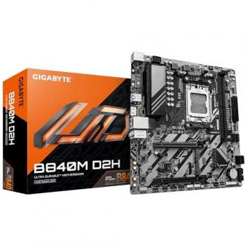Placa Base Gigabyte B840M D2H AM5 - Soporte para Procesadores AMD Ryzen 9000, VRM 5+2+2 fases, hasta 7600 MHz DDR5, 1xPCIe 4