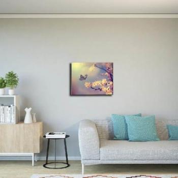 Impresión sobre Lienzo Mariposa 2, Poliéster Multicolor, Marco de Madera, 70x3x45 cm