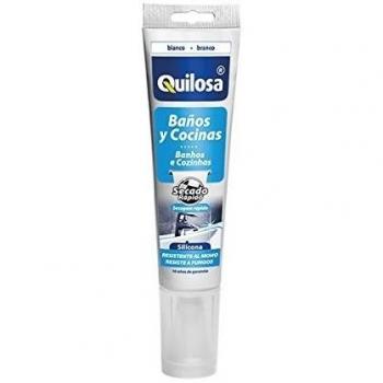 Quilosa T045518 - Silicona baños y cocinas, color blanco