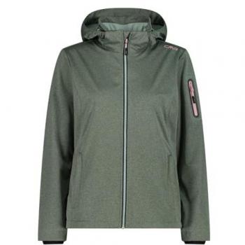 CMP Women's Softshell Zip Hood Jacket in Dark Jade Green
