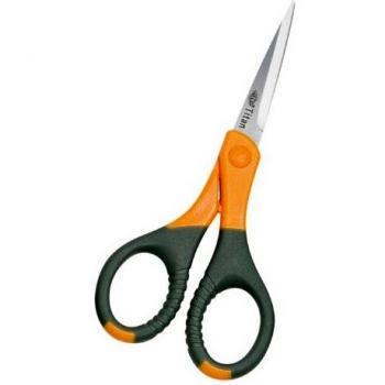 Tijeras WEDO TITAN Plus de acero inoxidable, puntiagudas, 15,5 cm, gris/amarillo