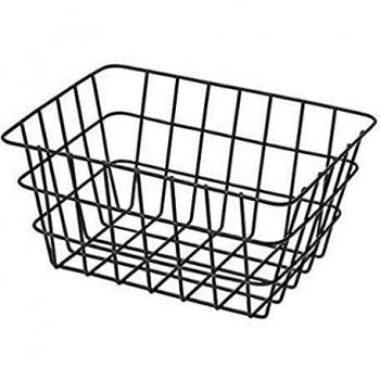 WENKO Cesta de baño Viana negro mate - Moderna cesta de almacenaje para el baño, el aseo para huéspedes y el hogar en general, Metal, 18 x 25 x 12 cm, Negro